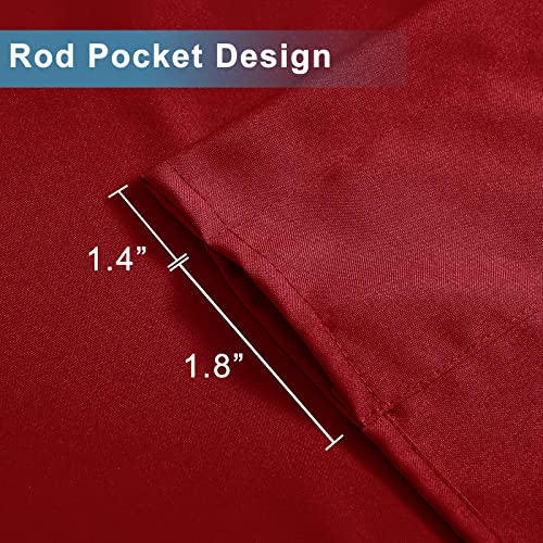 Xwzo Kitchen Valances Curtains For Windows Living Room Bedroom Bathroom Toppers Farmhouse Style Rustic Dinning Room Semi Sheer Thermal Insulated Rod Pocket, W42 X L16 Inch Length, Red, 1 Panel. #TOP3