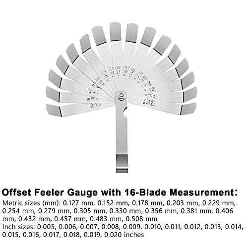 2 Pieces Steel Feeler Gauge Dual Marked Metric And Imperial Measuring Tool (32 Blades Feeler Gauge, 16 Blades Feeler Gauge) #TOP6
