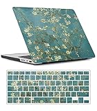 Laptop Shell Compatible with MacBook Retina 12 inch Case 2017 2016 2015 Release A1534, Pattern Plastic Protective Hardshell Case and Keyboard Skin for Mac 12 with Retina Display, Almond
