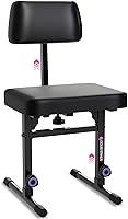 Vista 1 de Liquid Stands Banco de piano ajustable – Banco de teclado de música con asiento de respaldo para soporte de teclado de piano con cojín acolchado