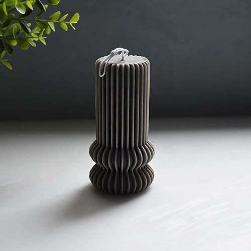 Miniatura 7 de Moldes estéticos de pilar a rayas, molde de vela cilíndrica de pilar alto, molde de silicona a rayas geométricas abstractas decorativas para