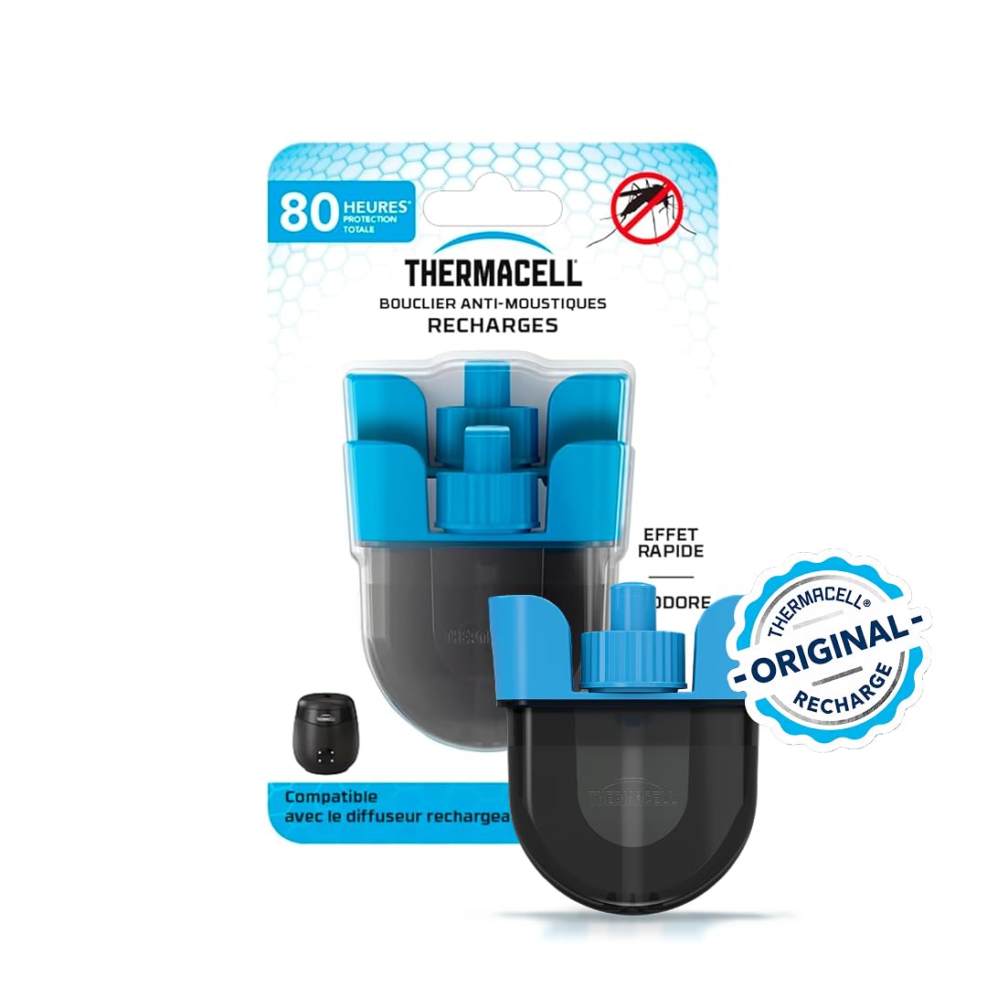 TherMACELL - Recarga líquida antimosquitos y mosquitos, protección eficaz de 29 m², compatible con escudos, duración de 80 horas, inodoro, 1 paquete de 2 unidades THE55RECHARG80