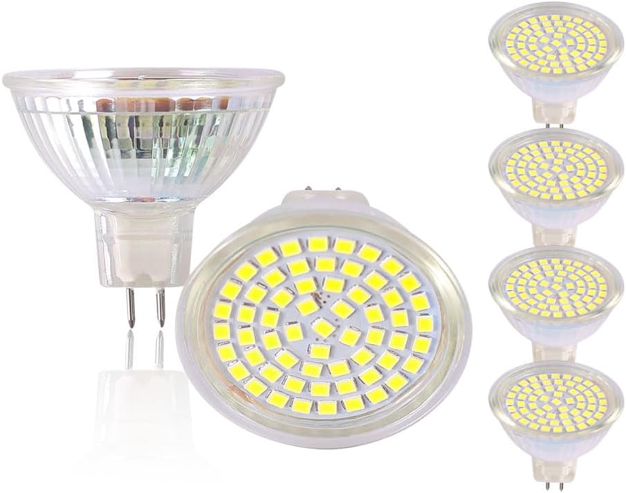 MR16 led Spotlight Bulb GU5.3 Base 110V 120V 130V 5W led Light lamp Bulb Daylight 6000K Cool White 50W Halogen Bulb Replacement for Landscape Flood Track Lighting (Cool White 6PCS)