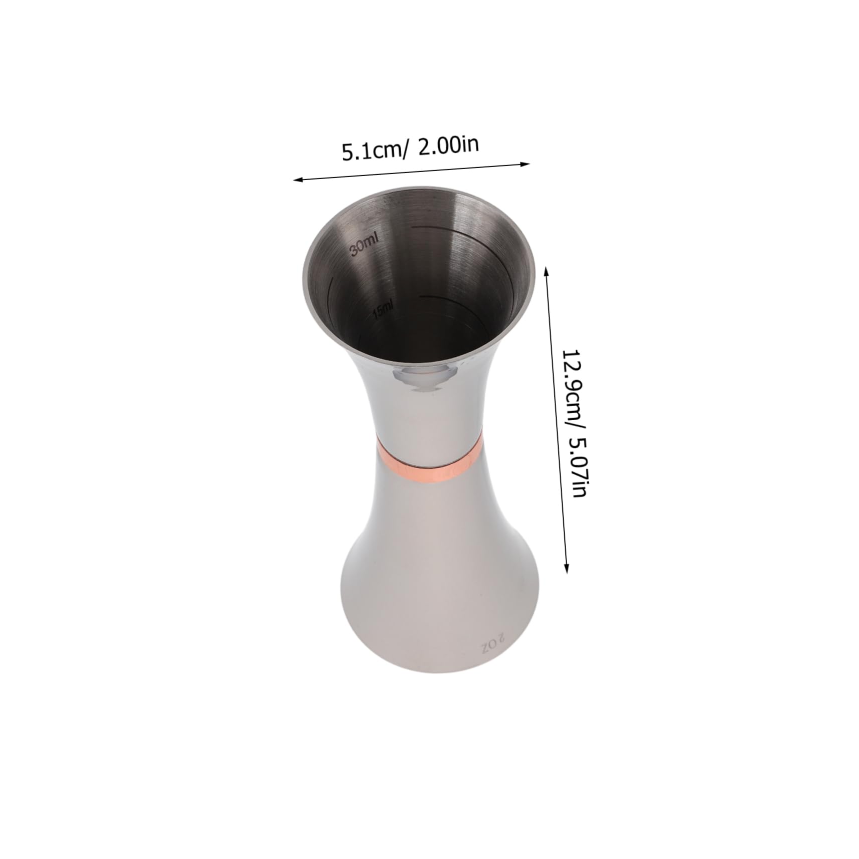 FUNOMOCYA Stylish Hourglass Shape Wine Measuring Device Accurate Stainless Steel Jigger Cup Comfortable to Hold Bar Tool