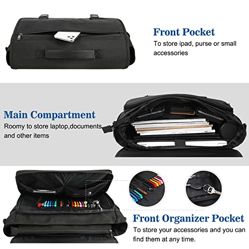 Dakuly Messenger Bag For Men 15.6 Inch Waterproof Laptop Briefcase With Cable Organize Bag Large Satchel Shoulder Bag Lightweight Office College Computer Laptop Bag, Black #TOP2