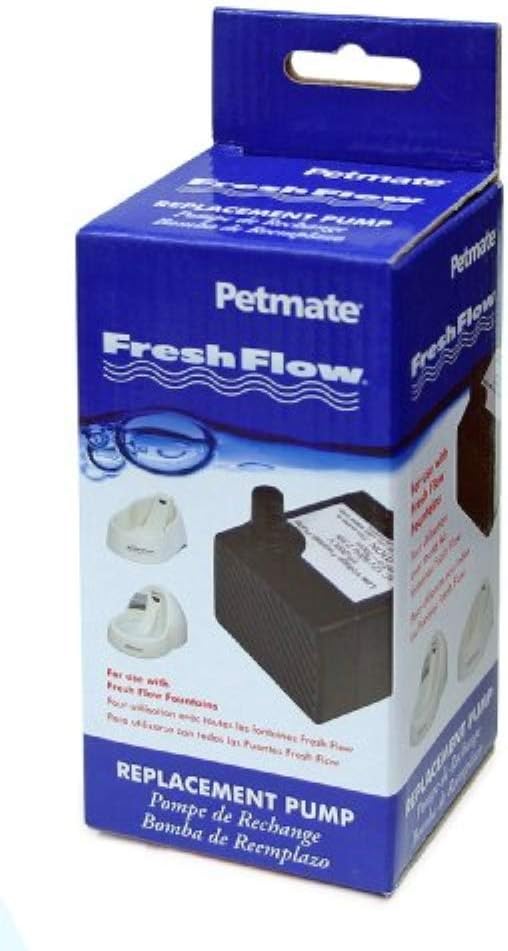 Petmate Fresh Flow Deluxe Replacement Pump 120V - Easy Install - AC Adapter and Cord Included (29027),Black