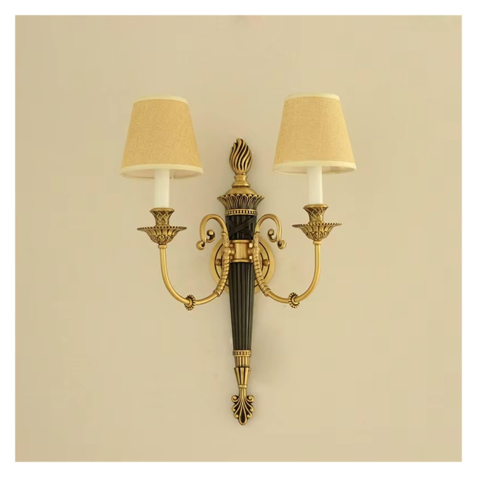 ZTCHSENZT European All-Copper Wall Lamp for Villa Guest TV Hall Bedroom Bedside Cabinet Aisle Lighting,Dimmable