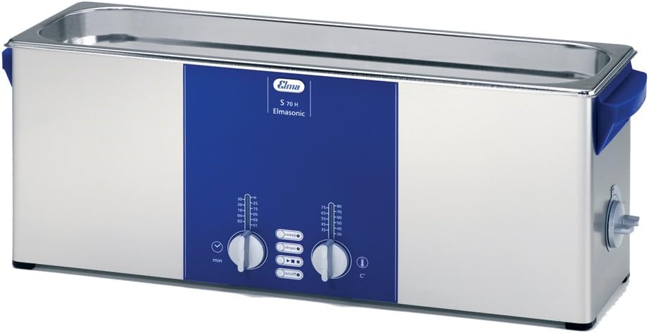 Elmasonic 100 7147 S70H Ultrasonic Cleaner for Lab and Dental Cleaning with Sweep Mode, Heater and Timer, 8.4" Height, 7.0" Wide, 22.4" Length, 1.8 gal, Stainless Steel, Plastic