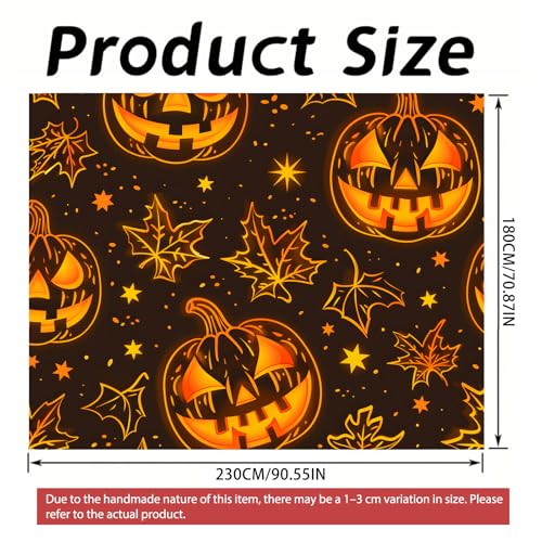 Image of Nuxovilar Pumpkin Faces Wall Tapestry Polyester 90.55x70.86 In