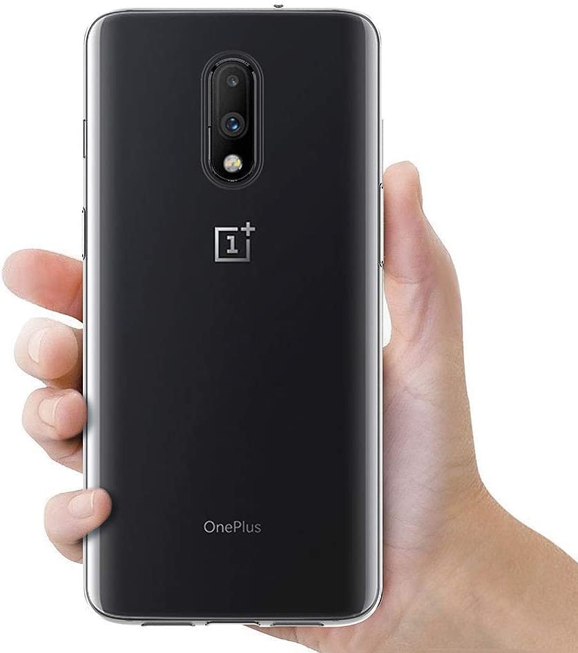 Image of NISHTECH for OnePlus 6T / OnePlus 7 Premium Transparent Hybrid Soft Slim Dust Proof Back Case Cover Silicone with Camera Protection