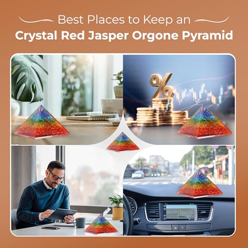 Image of Orgone Pyramid of Success - 7 Chakra Orgonite Pyramid for Healing, Meditation, Stress Relief, Positive Energy & Chakra Balancing