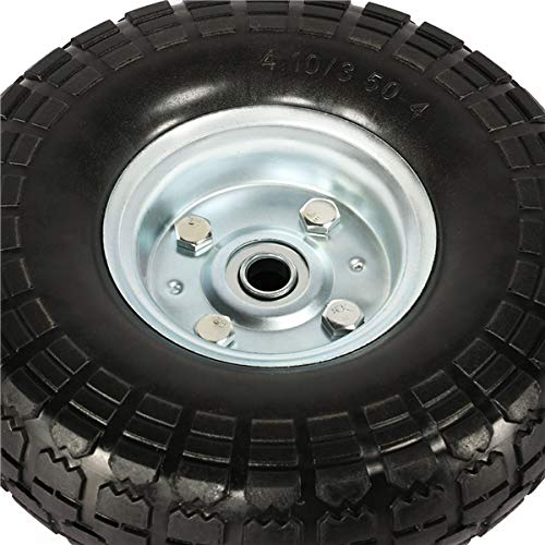 Yaheetech Solid Wheelbarrow Tires Sack Truck Cart Wheel 5/8-inch Bearings for Lawn/Garden/Beach/Trolley/Wagon 4 Pack 10-inch