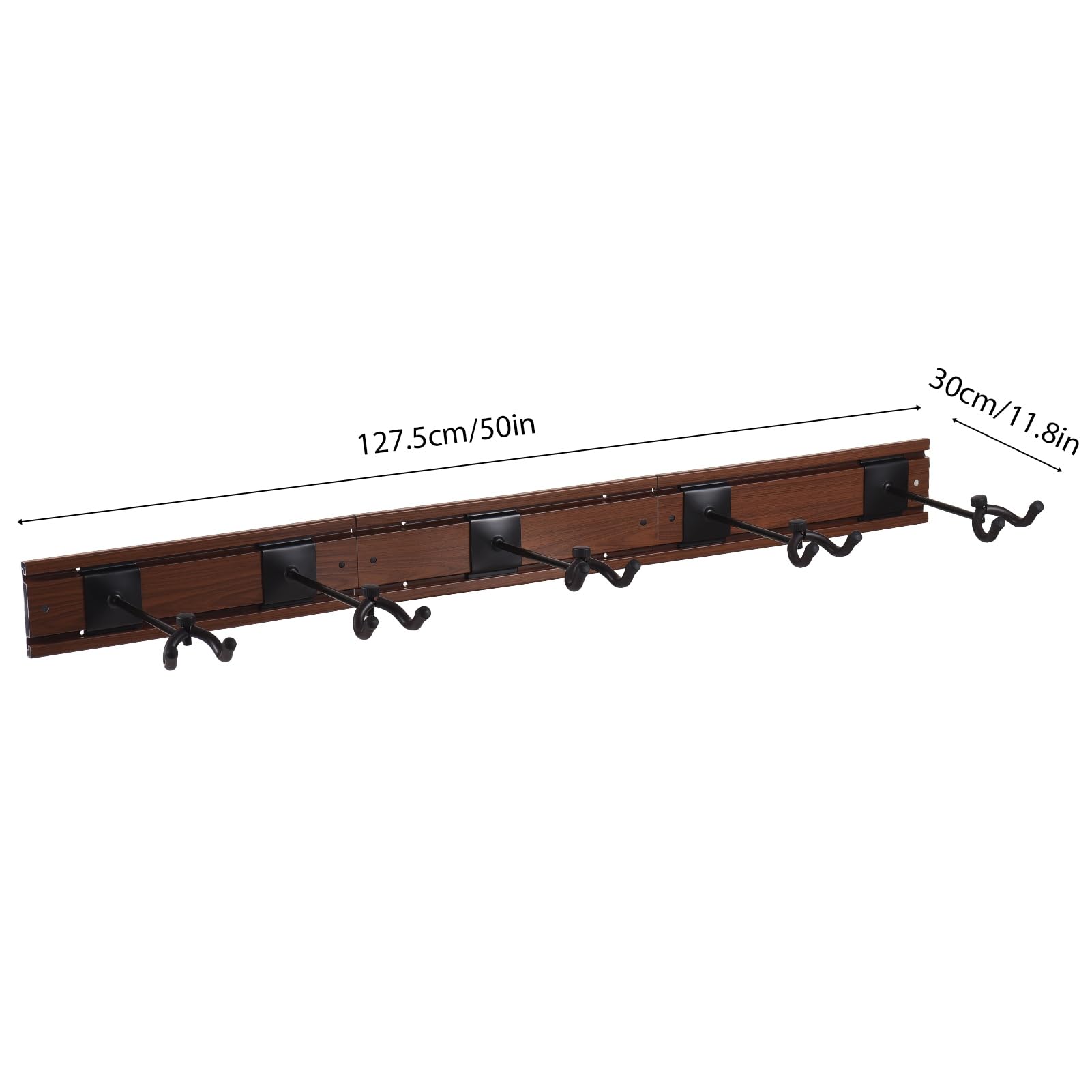 Aluminiowy Stojak na Gitarę z Aluminium Trzyma 5 Gitar, Wyreguluj Hook Hook Pozytu (BLACK) (BROWN)