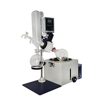 HNZXIB المبخر الدوار 2 L مختبر Rotovap مع رفع يدوي وحدة تحكم رقمية 0-120 دورة في الدقيقة طقم المبخر الدوار 110 V