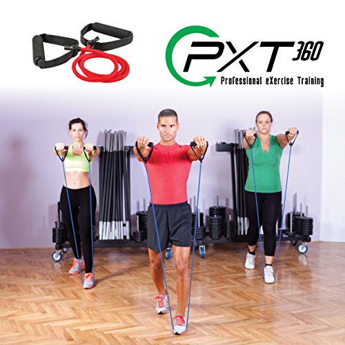 Resistance Bands With Handles By Pxt360 | Complete Set Of 5 Heavy Weights Exercise Tube Band From 5 To 50 Pounds | Physical Therapy Recommended | Great For Arms And Shoulders Workout And Strength #TOP5