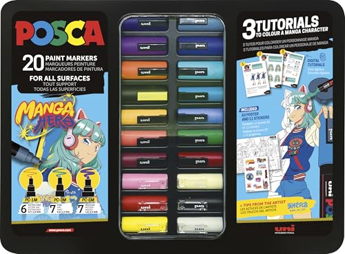 POSCA 186833 - Set de rotuladores POSCA Manga Hero, 20