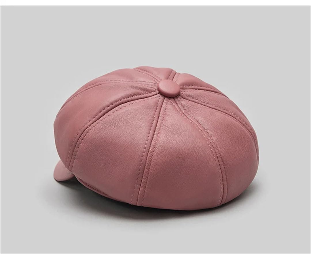 Boina literaria para mujer, gorro de piel auténtica para invierno