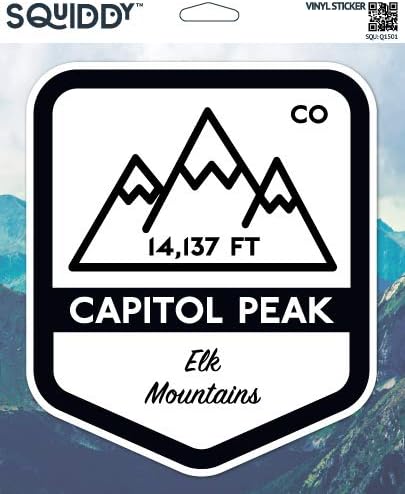 Miniatura 2 de Squiddy Capitol Peak - Vinilo adhesivo para teléfono, laptop, botella de agua (3 pulgadas de alto)