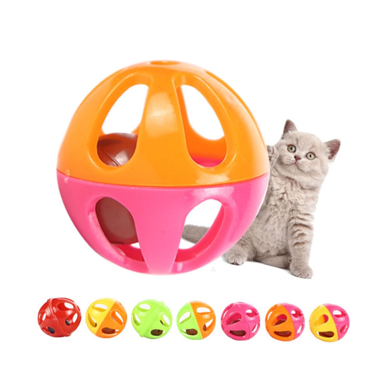 SUPVOX 150pièces Jouets De Jeu pour Chats avec Clochette Balles Creuses Amusantes Coloris Variés Couleurs Aléatoires