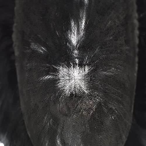 Lyrical Hair Toupee For Men Hairpiece Replacement System Male Prosthesis Full Poly Thin Soft Human Hair Piece For Men 8X10 Injected Pu Durable Skin Mens Wig #1 Jet Black Color #TOP3