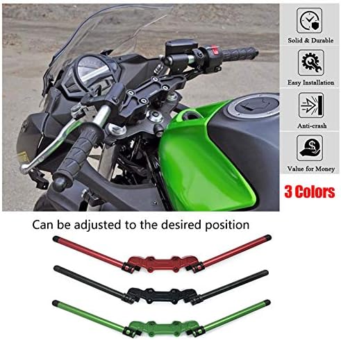 Miniatura 2 de Motocicleta CNC aluminio ajustable manillar barra clip en abrazadera montaje para Kawasaki Ninja 650R ER-6F ER6F 2006 2007 2008 2009 2010 2011 2012