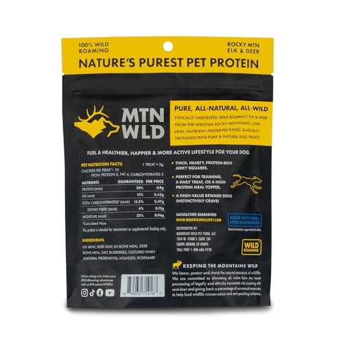 Image of MOUNTAIN WILD Blueberry Elk & Venison Healthy Dog Treats - 8oz,1 Bag