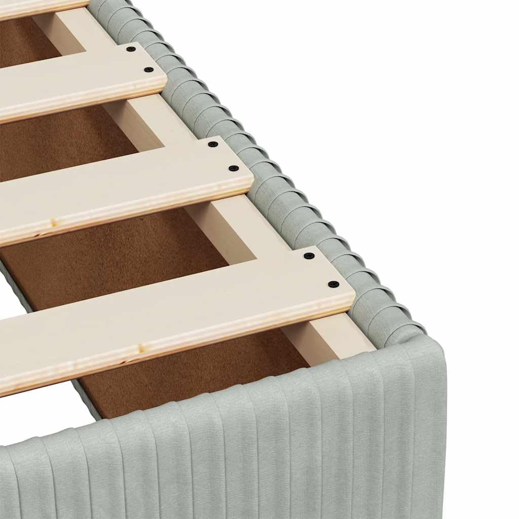 vidaXL Boxspringbett, Einzelbett mit Matratze Matratzenauflage, Bettgestell mit Lattenrost Kopfteil, Polsterbett Bett für Schlafzimmer, Hellgrau 90x200cm Samt
