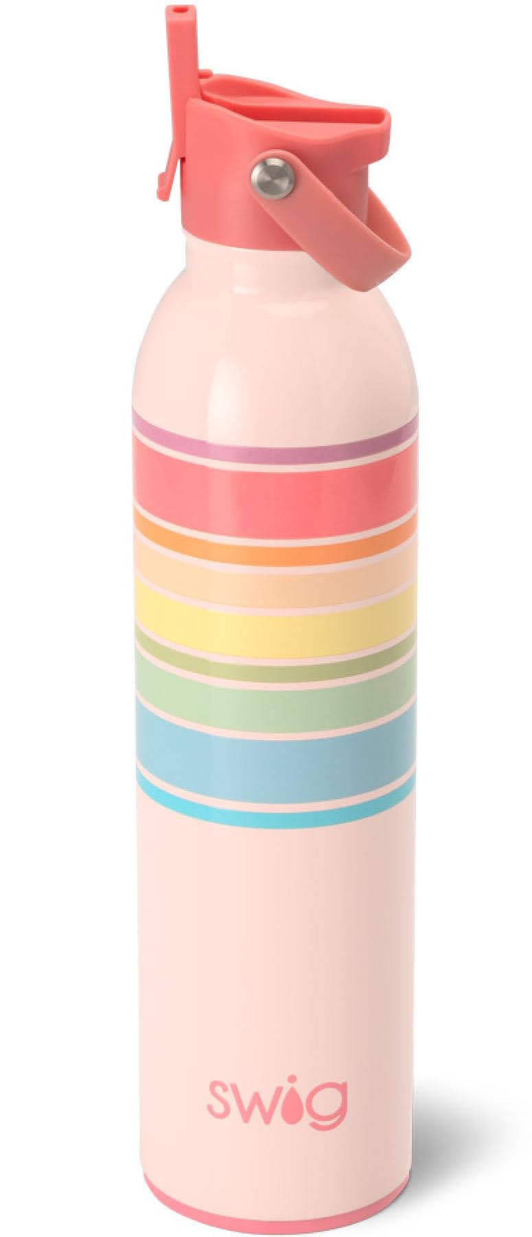 Swig Life 26oz Insulated Water Bottle, Travel Water Bottle with Straw and Lid, Cup Holder Friendly, Stainless Steel (Good Vibrations)