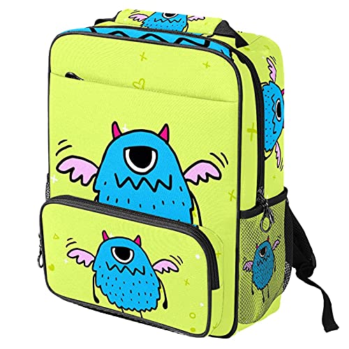 Sac de travail ordinateur portable imprimé monstre jaune lycée