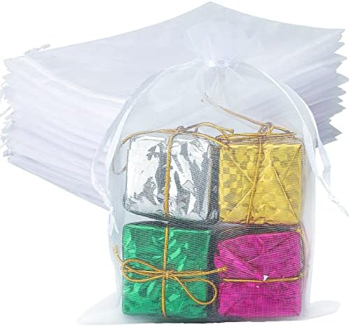 JOOTUEPO Organza Säckchen 100 Stück 7x9cm - Violette Geschenkbeutel Für Hochzeit & Feiern