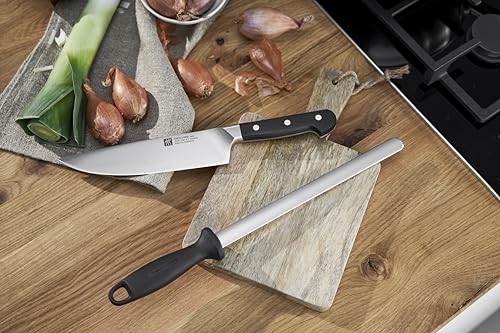 Foto von ZWILLING Wetzstahl mit Diamant-Beschichtung, Oval, Länge: 26 cm, Kunststoffgriff mit Aufhängöse, Schwarz [Made in Germany]