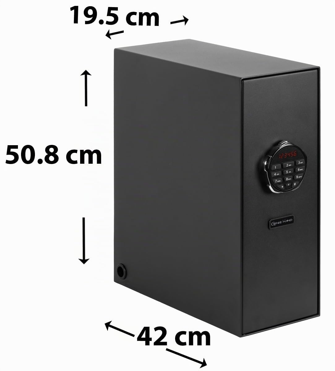 Genie Hand | Coffre-fort Électronique pour Hôtels, Résidences et Hôpitaux avec Rangement pour Ordinateurs Portables jusqu'à 17" avec B-Class Serrure et Système Anti-Bounce - 100% Acier Inoxydable