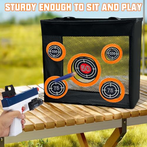 shooting practice target toy storage mesh bag compatible with nerf darts portable amp foldable dart zone for kids boys girls 6