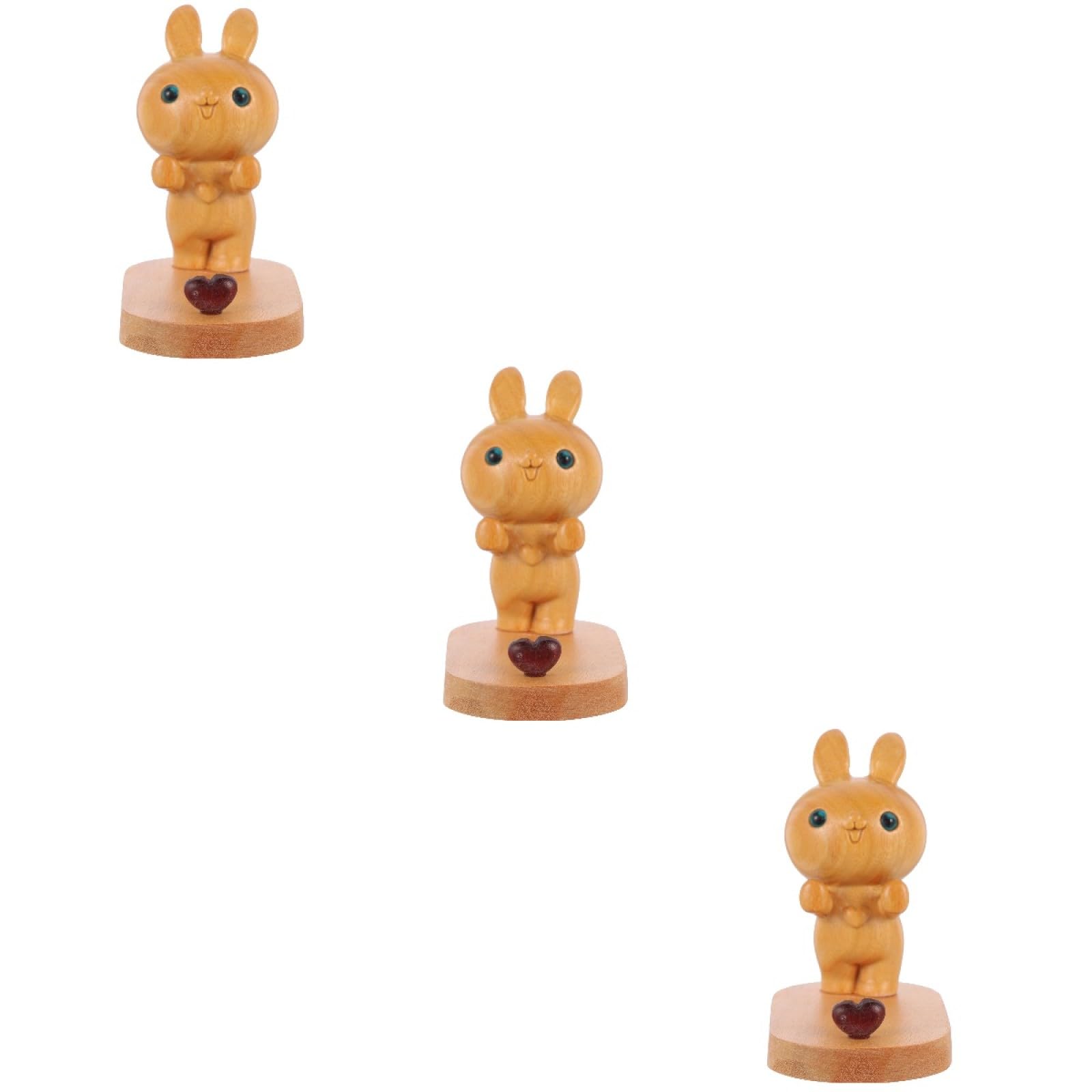 Gadpiparty 3pièces Support Téléphone Bois Forme De Lapin Multifonctionnel pour Bureau Accessoire De Décoration Pratique pour Mobile Dimensions