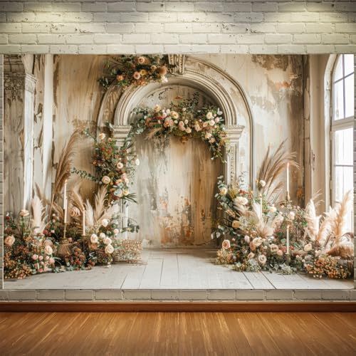 Fondo fotográfico beige crema 7x5ft estilo boho miniatura 4