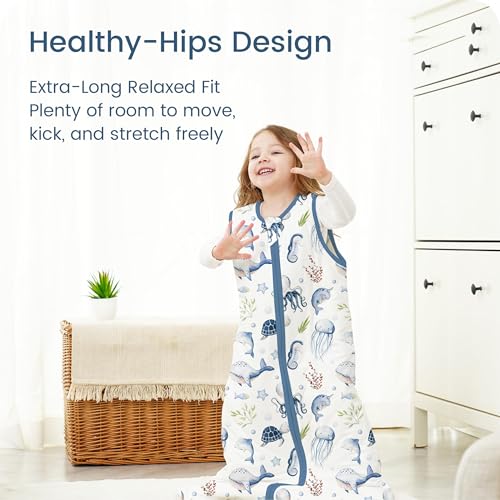 Image of 1.0 TOG Sleep Sack 6-12-15 Months, Ultra Soft Sleeping Bag, Premium Baby Wearable Blanket with 2-way Safe Zipper All Season Sleep Sack, 1 Pack(Ocean Animals)
