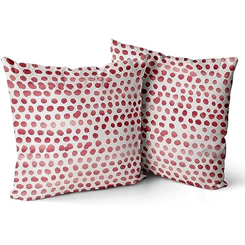 Snycler Dark Red Cream Polka Dot Pillow Covers Cover
