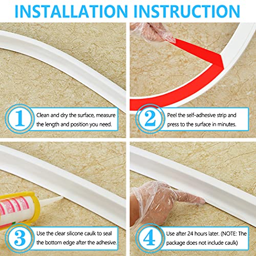 image for AxPower New Collapsible 67 Inch Shower Threshold Water Dam Collapsible