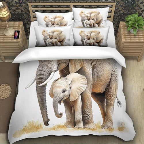 Housse de couette éléphant avec fermeture éclair pour simplifier le lit des enfants