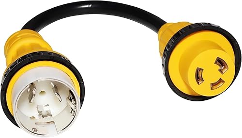 MECMO Cable adaptador de corriente marina de 50 amperios a 30 amperios, enchufe marino 50A SS2-50P a L5-30R RV 30A Receptáculo hembra adaptador de