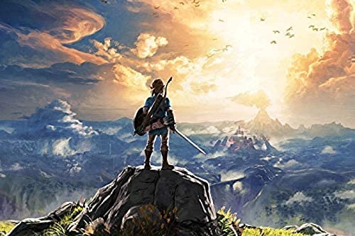 ERUZO 5D-Diamantgemälde, Cartoon, „The Legend of Zelda Breath of the Wild“, Wandkunst, Bild, Kunstdruck, Gemälde, Landschaft, Heimwanddekoration, 50 x 60 cm