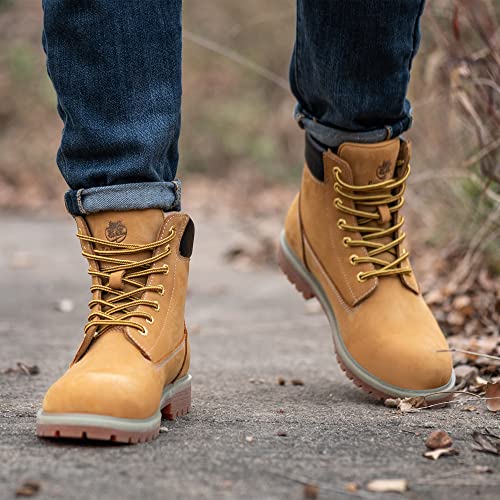 Soft Toe Classic Upgraded Work Boots for Men and Women,Waterproof Full Grain Leather Insulated Non Slip Comfortable 6 Inch Shoes Tan2