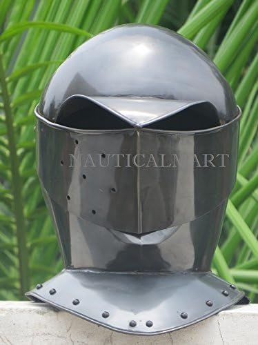 NauticalMart Medieval Helmet Costume Knight Close Armor Helmet Black