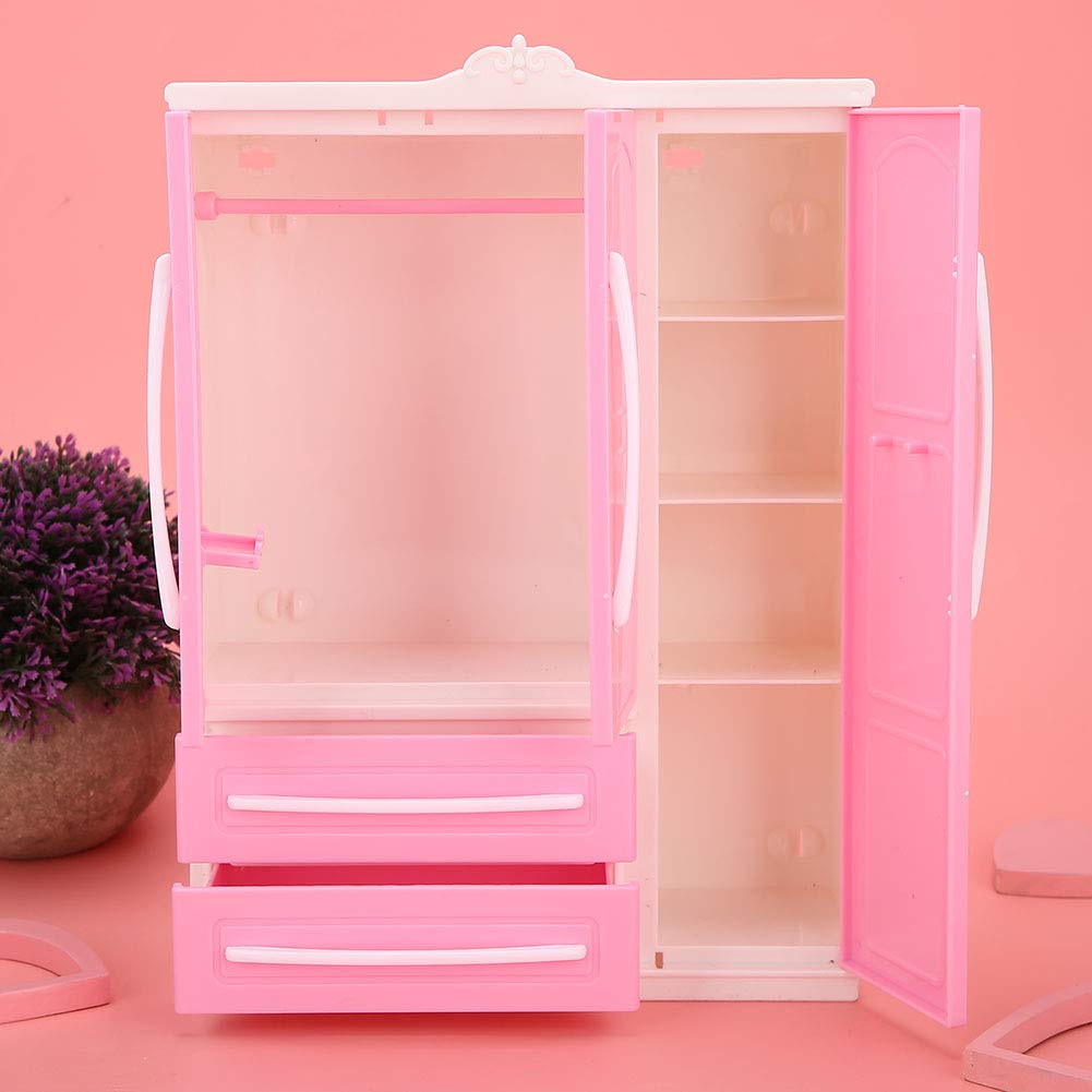 Generic Armadio per Casa delle Bambole in Plastica Armadio per Casa delle Bambole a 3 ante Non Tossico Mobili per per Accessori per delle Sicuro Ed Ecologico