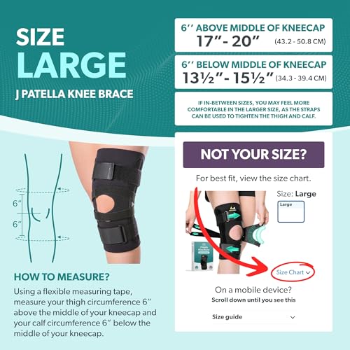 BraceAbility J Patella Knee Brace - Lateral Patellar Stabilizer with Medial and J-Lat Support Straps for Dislocation, Subluxation, Patellofemoral Pain, Left or Right Kneecap Tracking (Large) - Image 3