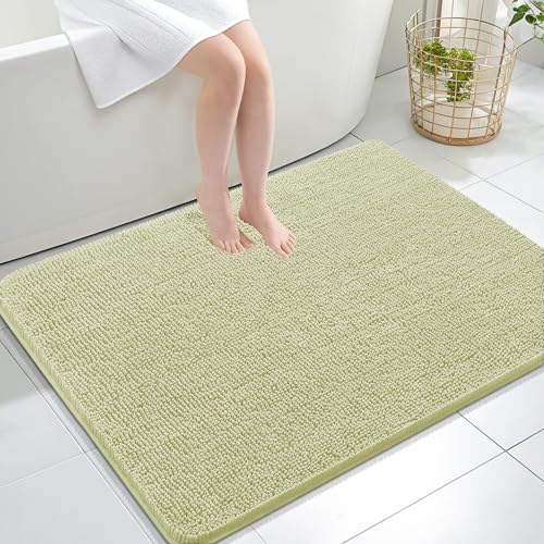 Image of OLANLY Large Bathroom Rugs 40x32, Extra Soft Absorbent Chenille Bath Rugs, Rubber Backing Quick Dry, Machine Washable Bath Mats for Bathroom Floor, Tub and Shower, Home Decor Accessories, Vanilla