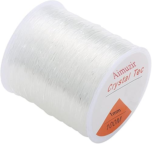 Miniatura 2 de Pulsera de cordón de cuentas transparentes de 328 pies de 0.039 in, hilo elástico de cristal para pulseras, cuentas y fabricación de joyas (0.031 in)