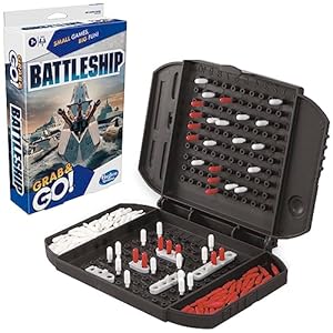 Battleship Grab and Go Game for Ages 7 and Up, Portable for 2 Players, Travel Play for Kids