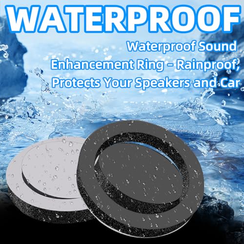 Image of 6.5 Speaker Foam Rings, Car Speaker Foam Enhancer 2 Pack, Self Adhesive Foam Baffles for 6.5 inch Car Audio, Sound Deadening for Door Speakers & DIY Subwoofer Enclosure Bass Upgrade