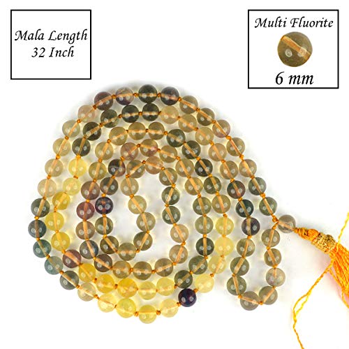 Image of Reiki Crystal Products Natural Reiki Feng-Shui Mala Necklace 6 mm Crystal Stone 108 Bead Jaap Mala for Men and Women